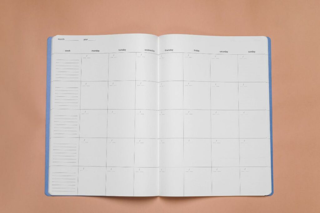 Bullet journal page tracking productivity and goals