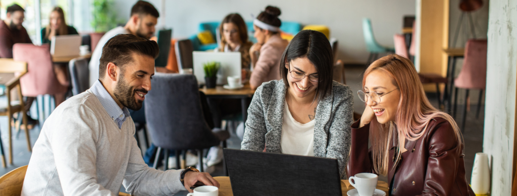 Work team communicating openly, a key insight for relationship success.