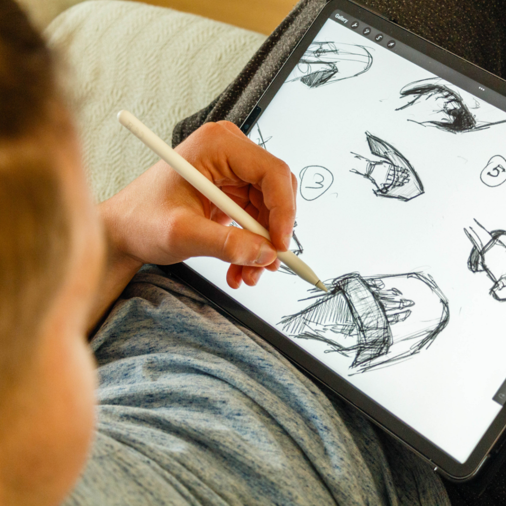 Digital artist crafting impactful artwork on a tablet, representing artistic endeavours and the rise of digital art in societal change.