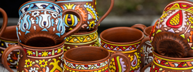 global traditions: cultural art on traditionally made cups