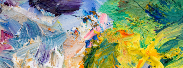 A diverse artwork on a large mural, showcasing community and creativity.