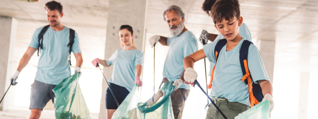 community service narratives: picking up trash volunteers