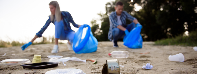 community service narratives: clearing trash on the beach